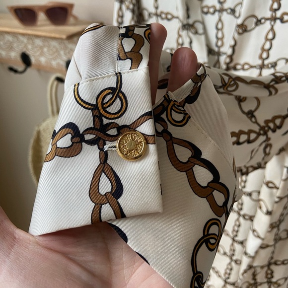 Zara chain link cream gold blouse Xl - Picture 5 of 9